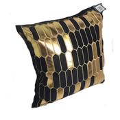 Black and Gold Honeycomb Design Cushion Cover 44cm