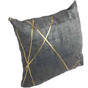 Grey and Gold Lines Cushion Cover 44x44cm image