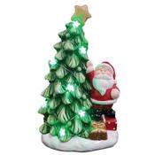 Santa and Christmas Tree Led 16x10x26cm image
