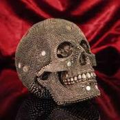Skull Ornament with Mirror Mosaic Details 18cm image