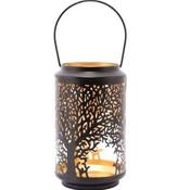 Tree Cutout Black Lantern 15x25cm image
