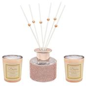 Diamante Diffuser and 2 Votive Candles Rosegold image