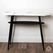 Sofia Console Table With Shelf – Marbled Glass Top image