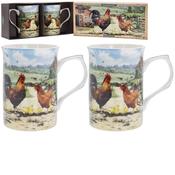 Cockerel and Hen Mugs Set of 2 image