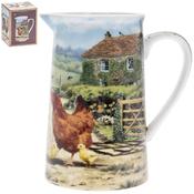 Cockerel and Hen China Jug image
