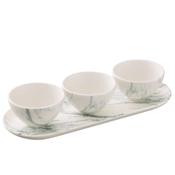 Marble Design Three Bowl Serving Set Porcelain image