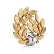 Gold and Silver Plated Leaf Brooch image