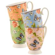 Cottage Garden Set of 4 Footed Mugs image