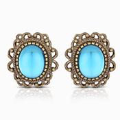 Gold Plated Earrings with Blue Stones image
