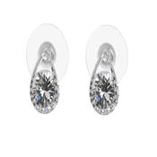 Rhodium CZ Teardrop Earrings image
