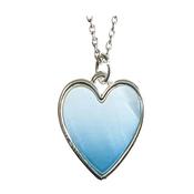 Silver Plated blue MOP Heart Necklace image