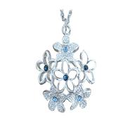 Flowers Sapphire Silver Necklace image