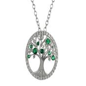 Rhodium CZ Crystal Tree Of Life  Pendant image