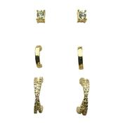 Gold Plated Crystal Trio Earrings image
