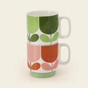 OK Set of 2 Mugs Block Flower Tomato and Fern image