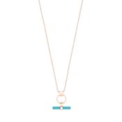 Turquoise Bar and Circle Pendant Rose Gold image