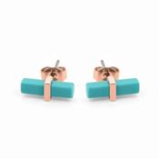Turquoise Bar Earrings Rose Gold image