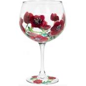 Poppies Hand Painted Gin Glass image