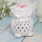 Wax or Oil Ceramic Burner Owl Shaped White 13cm image