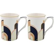 Art Deco China Mugs Set of 2 image