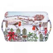 Christmas Robin Large Melamine Tray 45x32x5cm image