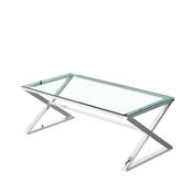 Coffee Table Polished Chrome and Glass 100x45x45cm image