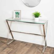 Console Table Polish Chrome and Glass 110x78x40cm image