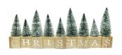 Glitter Christmas Sign with Snowy Trees 36x13cm image