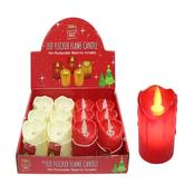 LED Flicker Candle H7cm Battery Red or Ivory image
