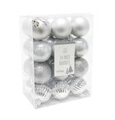 24 Pack 40mm Silver Baubles image