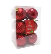 12 Pack Red 60mm Baubles image