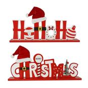 Red and White Christmas Signs 2 Assorted 35x15cm