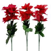 Poinsettia Bunch 33cm 5 Heads 3 Assorted image