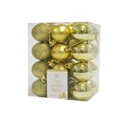 24 Pack 40mm Shiny Matt Glitter Champagne Baubles image