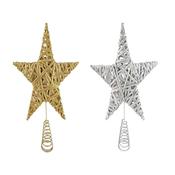 Silver or Gold Rattan Star Tree Topper 30x25cm image