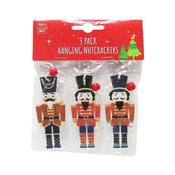 3pc Hanging Nutcracker Decoration Set 8cm image
