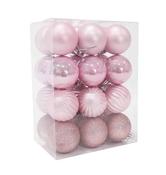 24 Pack 60mm Pink Baubles image
