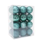 24 Pack 60mm Teal Baubles image