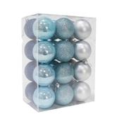 24 Pack 60mm Winter Blue Baubles image