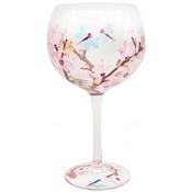 Blossom and Dragonfly Hand Painted Gin Glass image