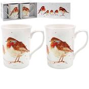 Winter Robins Mugs Set of 2 image