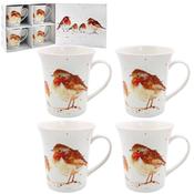 Winter Robins Mugs Set of 4 image
