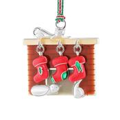 Fireplace with Cats Christmas Tree Decoration image