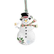 Snowman with Robin Christmas Tree Decoration image