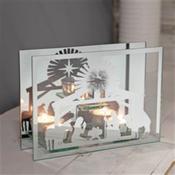 Nativity Scene Triple Glass Tea Light Holder image