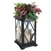 Black Metal Lantern 3 LED Candles 610x410x310mm image
