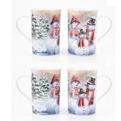 4 Snowman Ceramic Mugs in Gift Box image