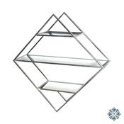Wall Shelf Diamond Shape Silver 75x75x20cm image