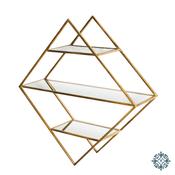 Wall Shelf Diamond Shape Gold 75x75x20cm image