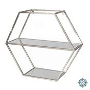 Wall Shelf Hexagonal Silver 60x52x18cm image